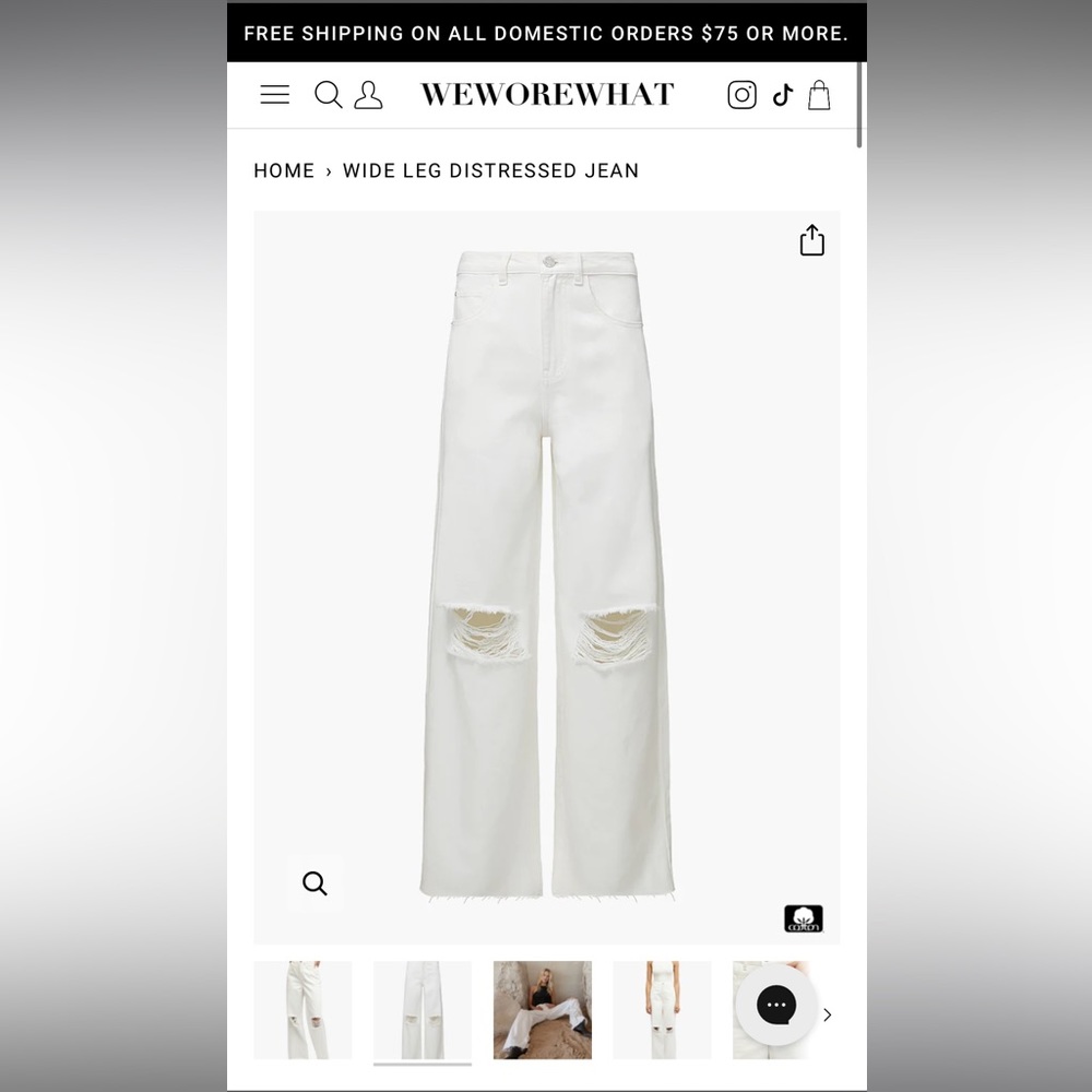 Weworewhat wide leg distressed jeans